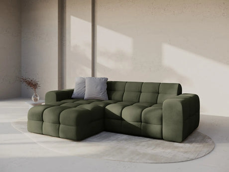 Kendal 4-Sitzer Ecksofa Links, mit Bezug aus Strukturierter Stoff (Ota13) in Amazon grün, 256x173 cm – Bild 2