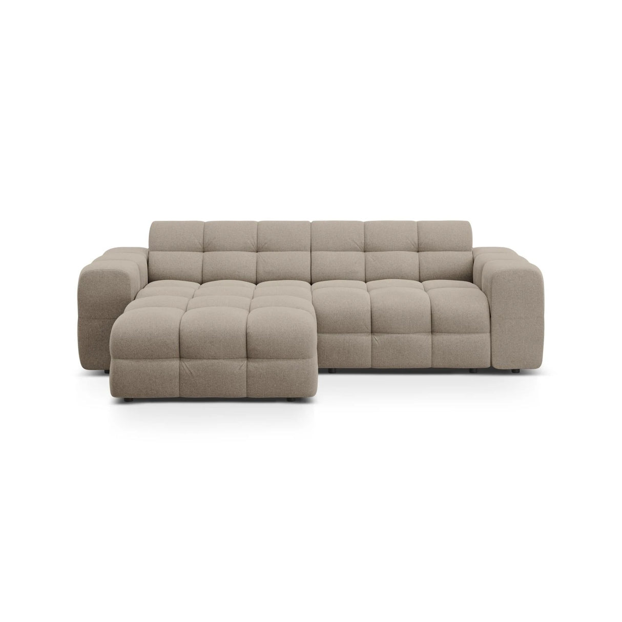 Kendal 4-Sitzer Ecksofa Links, mit Bezug aus Strukturierter Stoff (Ota7) in Dunkelbeige, 256x173 cm – Bild 1
