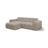 Kendal 4-Sitzer Ecksofa Links, mit Bezug aus Strukturierter Stoff (Ota7) in Dunkelbeige, 256x173 cm – Bild 4