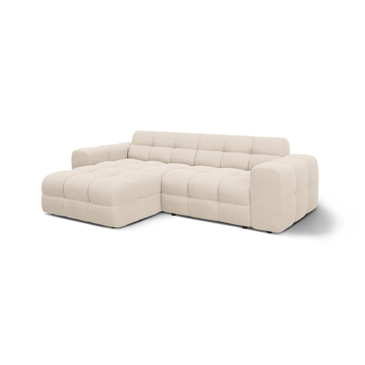 Kendal 4-Sitzer Ecksofa Links, mit Bezug aus Strukturierter Stoff (Ota8) in Beige, 256x173 cm – Bild 4