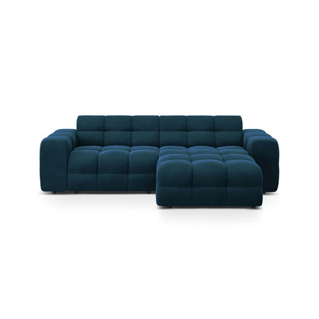 Kendal 4-Sitzer Ecksofa Rechts, mit Bezug aus Samt (Ma2211) in Marineblau, 256x173 cm – Bild 1