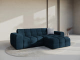 Kendal 4-Sitzer Ecksofa Rechts, mit Bezug aus Samt (Ma2211) in Marineblau, 256x173 cm – Bild 2