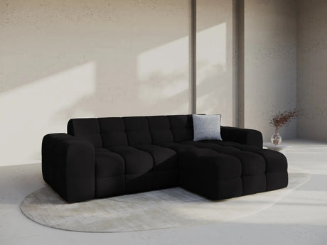 Kendal 4-Sitzer Ecksofa Rechts, mit Bezug aus Samt (Ma2219) in Schwarz, 256x173 cm – Bild 2