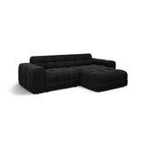 Kendal 4-Sitzer Ecksofa Rechts, mit Bezug aus Samt (Ma2219) in Schwarz, 256x173 cm – Bild 4