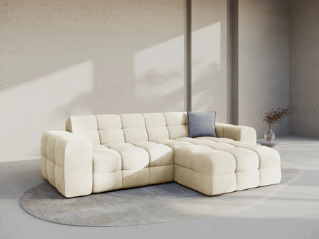 Kendal 4-Sitzer Ecksofa Rechts, mit Bezug aus Samt (Ma2256) in Elfenbein, 256x173 cm – Bild 2