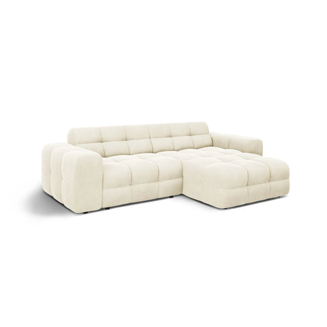 Kendal 4-Sitzer Ecksofa Rechts, mit Bezug aus Samt (Ma2256) in Elfenbein, 256x173 cm – Bild 4