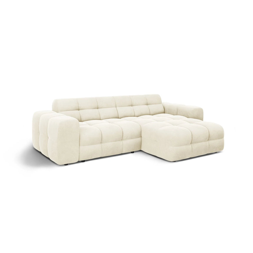 Kendal 4-Sitzer Ecksofa Rechts, mit Bezug aus Samt (Ma2256) in Elfenbein, 256x173 cm – Bild 4