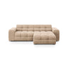 Kendal 4-Sitzer Ecksofa Rechts, mit Bezug aus Samt (Ma2282) in Almond Beige, 256x173 cm – Bild 1