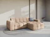 Kendal 4-Sitzer Ecksofa Rechts, mit Bezug aus Samt (Ma2282) in Almond Beige, 256x173 cm – Bild 2