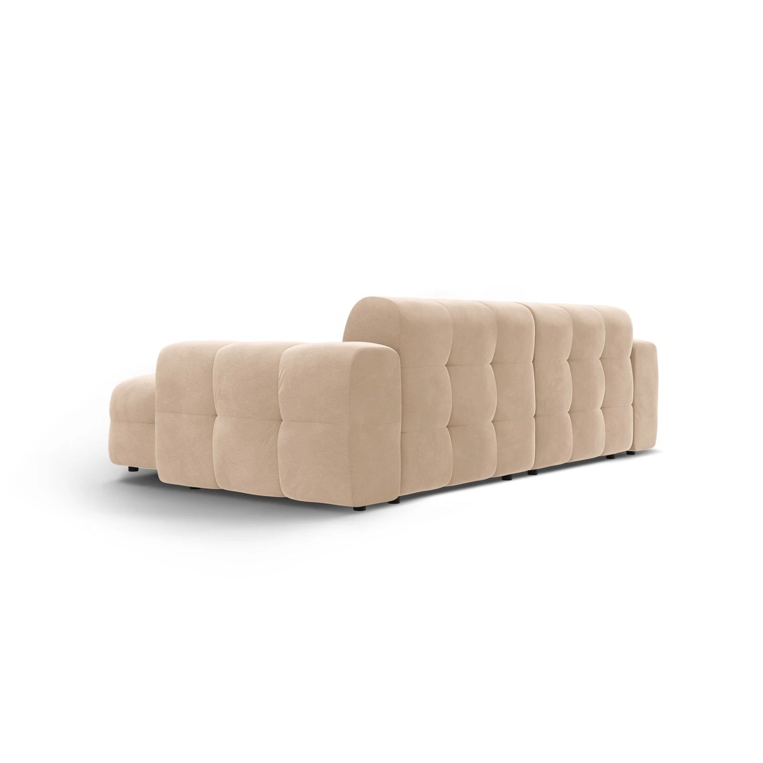 Kendal 4-Sitzer Ecksofa Rechts, mit Bezug aus Samt (Ma2282) in Almond Beige, 256x173 cm – Bild 5