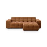 Kendal 4-Sitzer Ecksofa Rechts, mit Bezug aus Samt (Ma2286) in Camel, 256x173 cm – Bild 1
