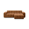 Kendal 4-Sitzer Ecksofa Rechts, mit Bezug aus Samt (Ma2286) in Camel, 256x173 cm – Bild 1