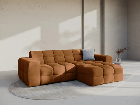Kendal 4-Sitzer Ecksofa Rechts, mit Bezug aus Samt (Ma2286) in Camel, 256x173 cm – Bild 2