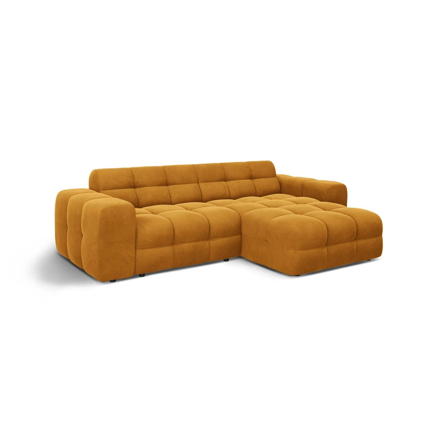 Kendal 4-Sitzer Ecksofa Rechts, mit Bezug aus Samt (Ma2288) in Mustard, 256x173 cm – Bild 4