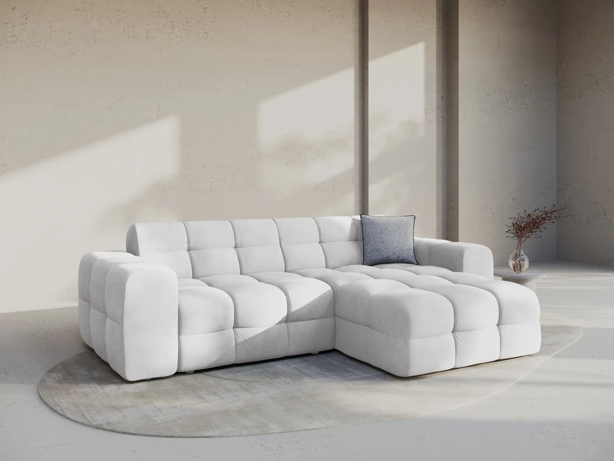 Kendal 4-Sitzer Ecksofa Rechts, mit Bezug aus Samt oder Strukturstoff, 256x173 cm – Bild 2