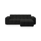 Kendal 4-Sitzer Ecksofa Rechts, mit Bezug aus Strukturierter Stoff (Ota12) in Schwarz, 256x173 cm – Bild 1