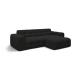 Kendal 4-Sitzer Ecksofa Rechts, mit Bezug aus Strukturierter Stoff (Ota12) in Schwarz, 256x173 cm – Bild 4