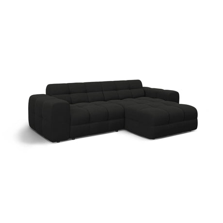 Kendal 4-Sitzer Ecksofa Rechts, mit Bezug aus Strukturierter Stoff (Ota12) in Schwarz, 256x173 cm – Bild 4