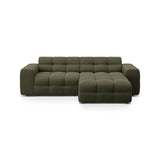 Kendal 4-Sitzer Ecksofa Rechts, mit Bezug aus Strukturierter Stoff (Ota13) in Amazon grün, 256x173 cm – Bild 1