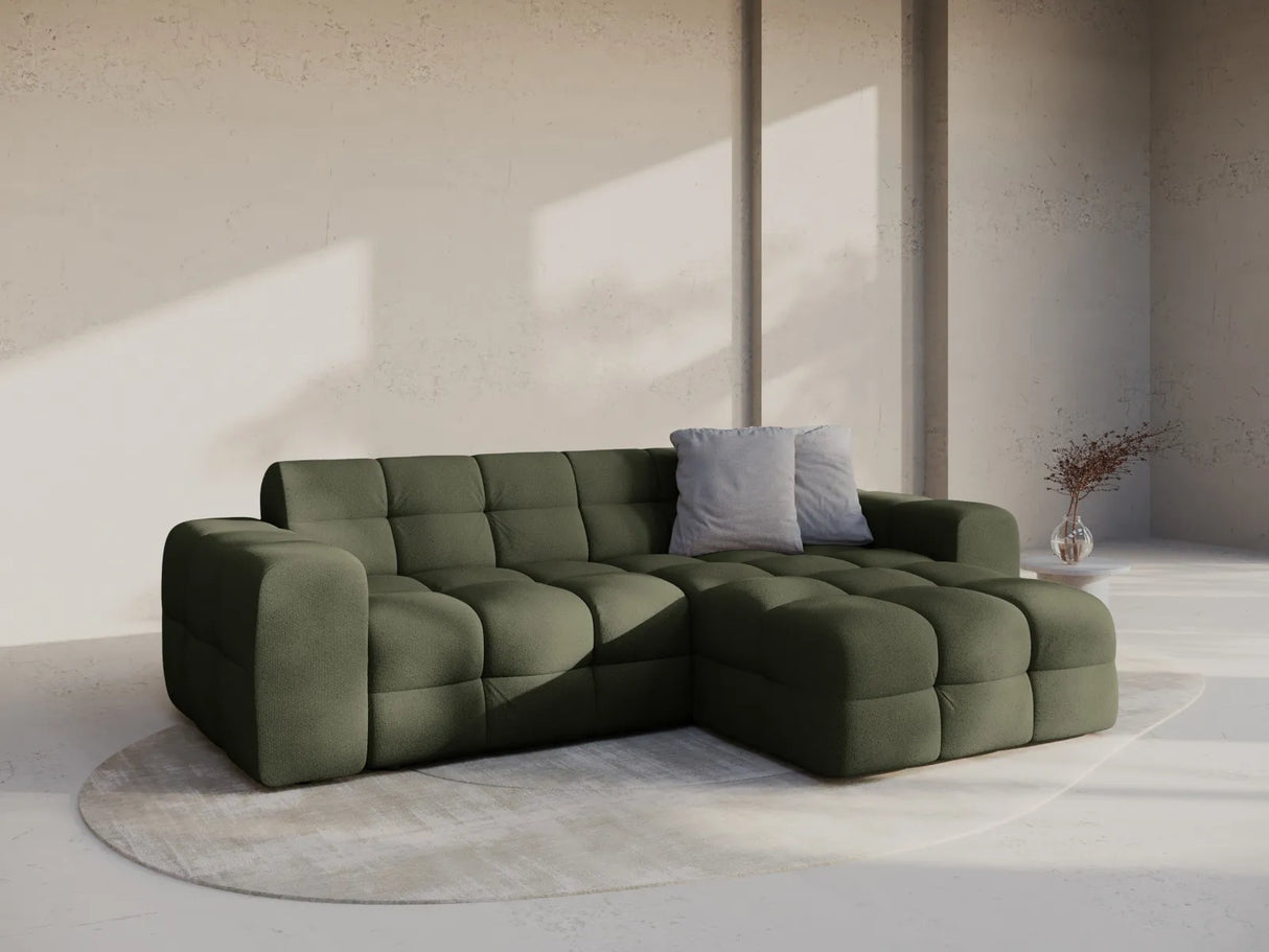 Kendal 4-Sitzer Ecksofa Rechts, mit Bezug aus Strukturierter Stoff (Ota13) in Amazon grün, 256x173 cm – Bild 2