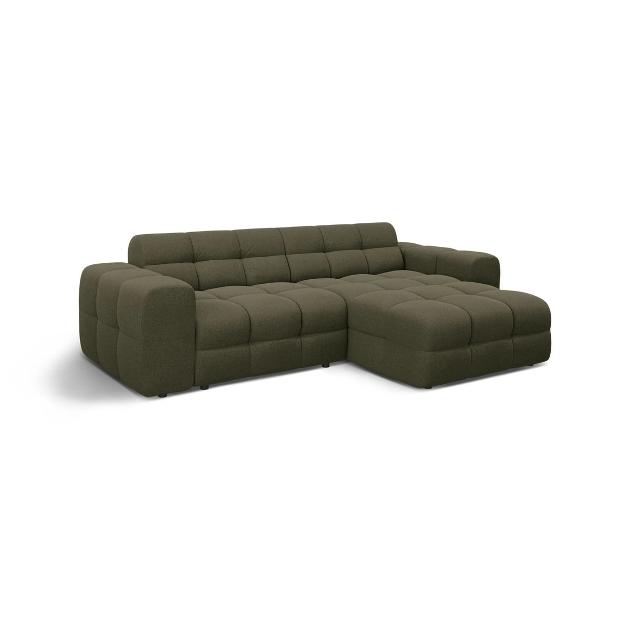 Kendal 4-Sitzer Ecksofa Rechts, mit Bezug aus Strukturierter Stoff (Ota13) in Amazon grün, 256x173 cm – Bild 4