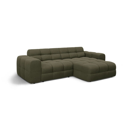 Kendal 4-Sitzer Ecksofa Rechts, mit Bezug aus Strukturierter Stoff (Ota13) in Amazon grün, 256x173 cm – Bild 4