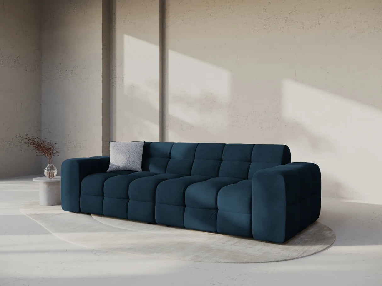 Kendal 4-Sitzer Sofa mit Bezug aus Samt (Ma2211) in Marineblau, 255x103 cm – Bild 2