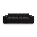 Kendal 4-Sitzer Sofa mit Bezug aus Samt (Ma2219) in Schwarz, 255x103 cm – Bild 1