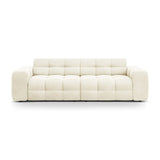 Kendal 4-Sitzer Sofa mit Bezug aus Samt (Ma2256) in Elfenbein, 255x103 cm – Bild 1