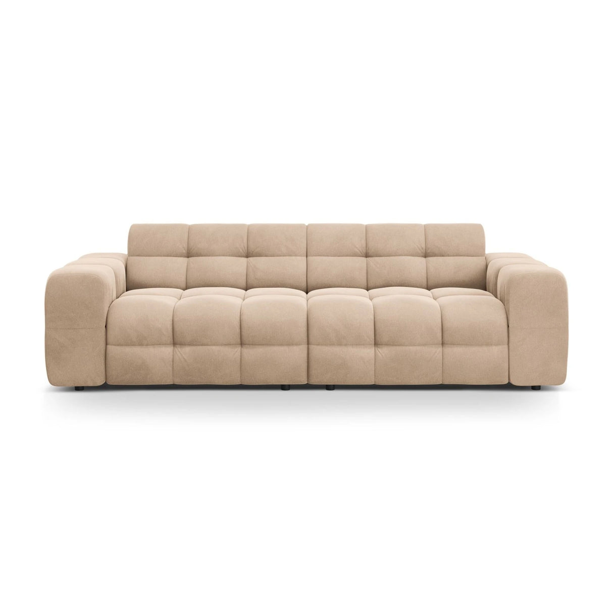 Kendal 4-Sitzer Sofa mit Bezug aus Samt (Ma2282) in Almond Beige, 255x103 cm – Bild 1