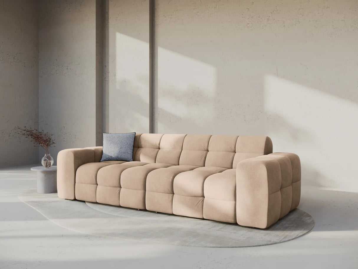 Kendal 4-Sitzer Sofa mit Bezug aus Samt (Ma2282) in Almond Beige, 255x103 cm – Bild 2