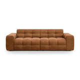 Kendal 4-Sitzer Sofa mit Bezug aus Samt (Ma2286) in Camel, 255x103 cm – Bild 1