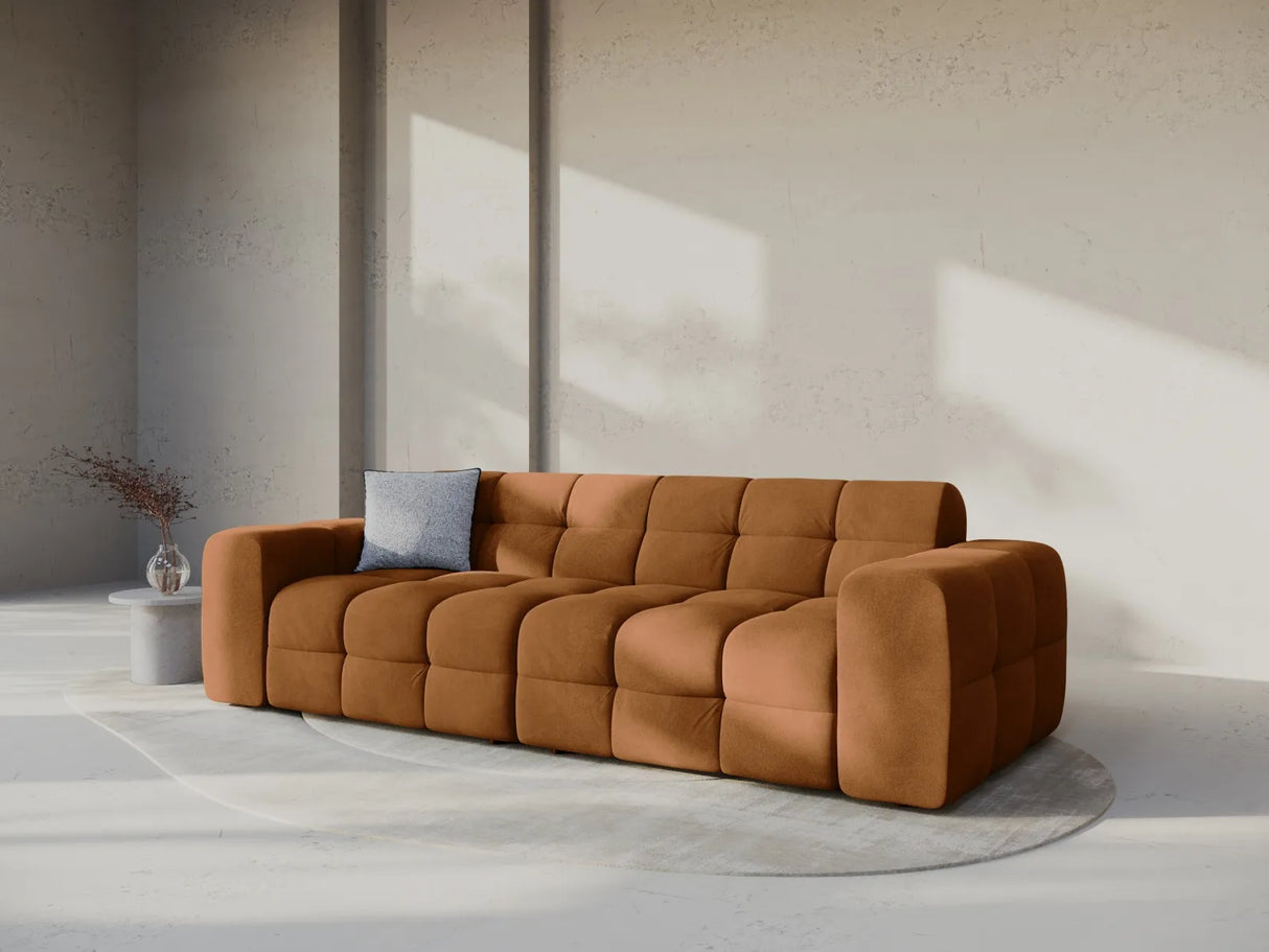 Kendal 4-Sitzer Sofa mit Bezug aus Samt (Ma2286) in Camel, 255x103 cm – Bild 2