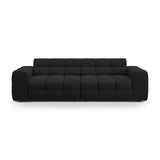 Kendal 4-Sitzer Sofa mit Bezug aus Strukturierter Stoff (Ota12) in Schwarz, 255x103 cm – Bild 1