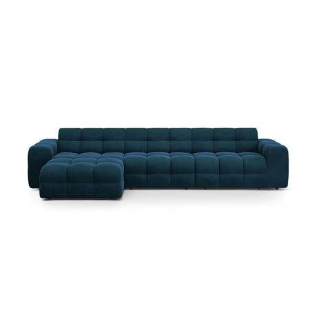 Kendal 5-Sitzer Ecksofa Links, mit Bezug aus Samt (Ma2211) in Marineblau, 357x173 cm – Bild 1