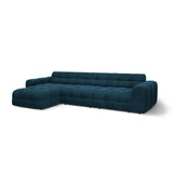 Kendal 5-Sitzer Ecksofa Links, mit Bezug aus Samt (Ma2211) in Marineblau, 357x173 cm – Bild 4