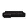 Kendal 5-Sitzer Ecksofa Links, mit Bezug aus Samt (Ma2219) in Schwarz, 357x173 cm – Bild 1