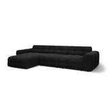 Kendal 5-Sitzer Ecksofa Links, mit Bezug aus Samt (Ma2219) in Schwarz, 357x173 cm – Bild 4
