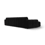 Kendal 5-Sitzer Ecksofa Links, mit Bezug aus Samt (Ma2219) in Schwarz, 357x173 cm – Bild 5
