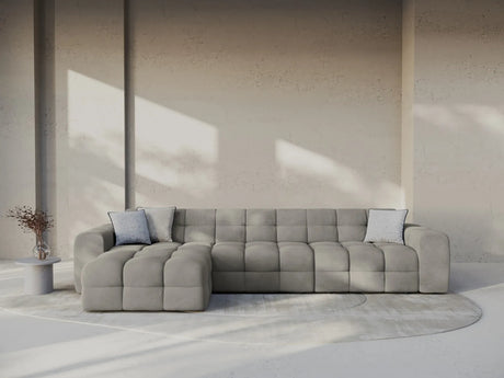 Kendal 5-Sitzer Ecksofa Links, mit Bezug aus Samt (Ma2241) in Dunkelgrau, 357x173 cm – Bild 2