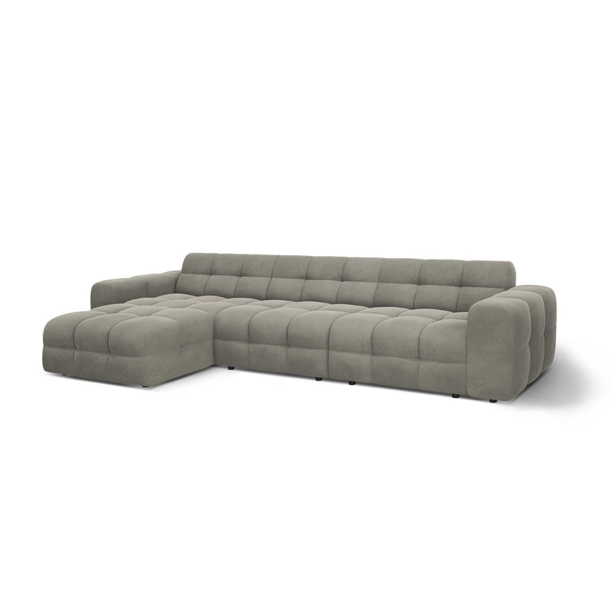 Kendal 5-Sitzer Ecksofa Links, mit Bezug aus Samt (Ma2241) in Dunkelgrau, 357x173 cm – Bild 4