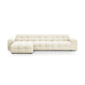 Kendal 5-Sitzer Ecksofa Links, mit Bezug aus Samt (Ma2256) in Elfenbein, 357x173 cm – Bild 1