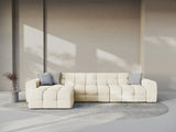 Kendal 5-Sitzer Ecksofa Links, mit Bezug aus Samt (Ma2256) in Elfenbein, 357x173 cm – Bild 2