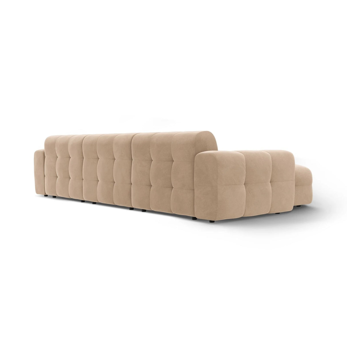 Kendal 5-Sitzer Ecksofa Links, mit Bezug aus Samt (Ma2282) in Almond Beige, 357x173 cm – Bild 5