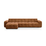 Kendal 5-Sitzer Ecksofa Links, mit Bezug aus Samt (Ma2286) in Camel, 357x173 cm – Bild 1