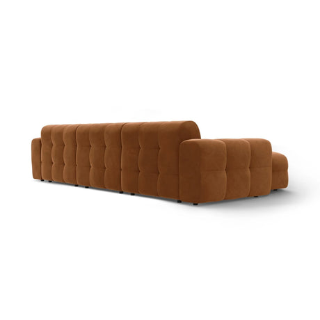 Kendal 5-Sitzer Ecksofa Links, mit Bezug aus Samt (Ma2286) in Camel, 357x173 cm – Bild 5