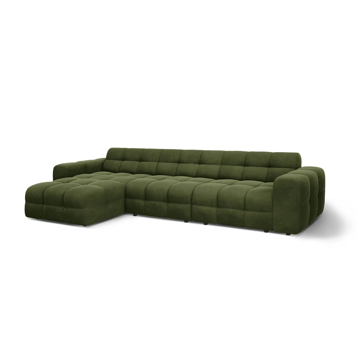 Kendal 5-Sitzer Ecksofa Links, mit Bezug aus Samt (Ma2295) in Army Green, 357x173 cm – Bild 4