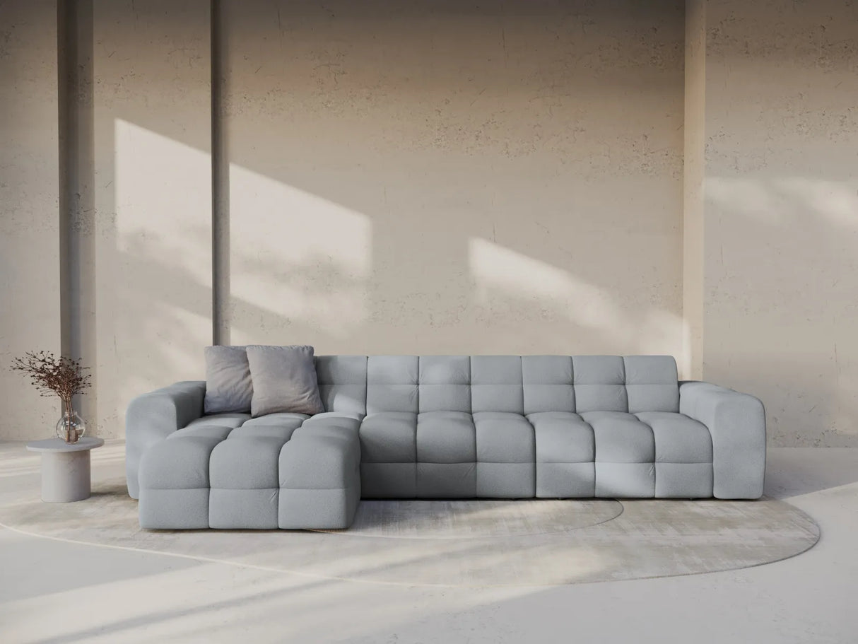 Kendal 5-Sitzer Ecksofa Links, mit Bezug aus Strukturierter Stoff (Ota10) in Platinum, 357x173 cm – Bild 2