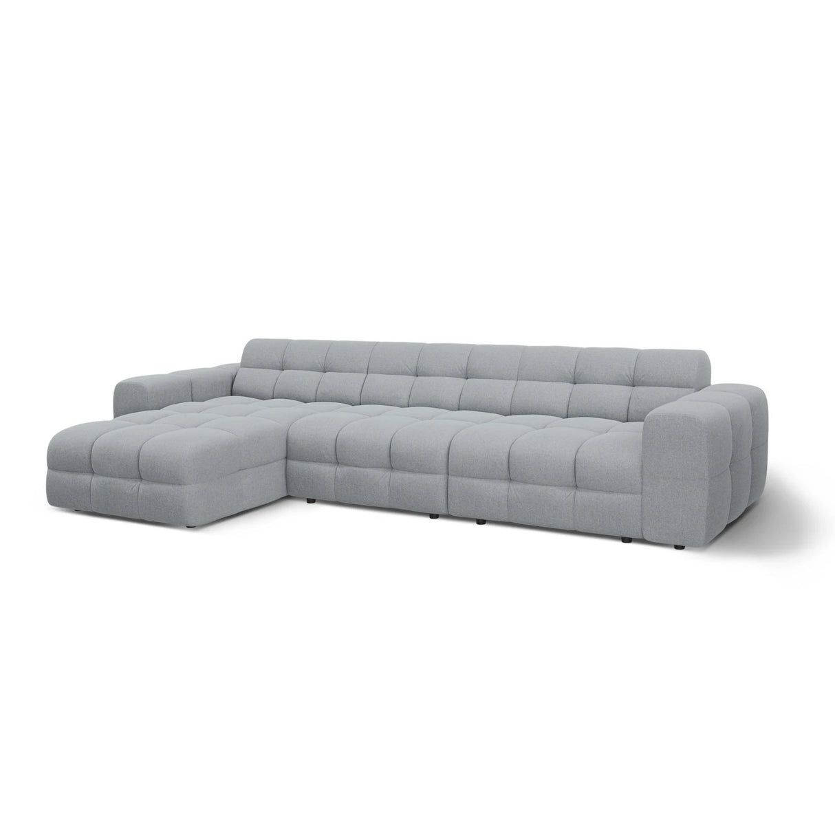 Kendal 5-Sitzer Ecksofa Links, mit Bezug aus Strukturierter Stoff (Ota10) in Platinum, 357x173 cm – Bild 4