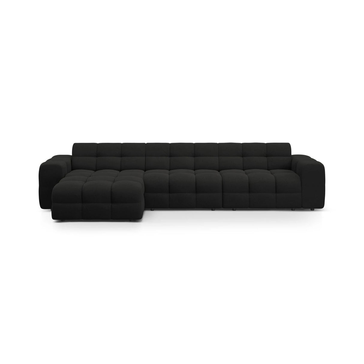 Kendal 5-Sitzer Ecksofa Links, mit Bezug aus Strukturierter Stoff (Ota12) in Schwarz, 357x173 cm – Bild 1